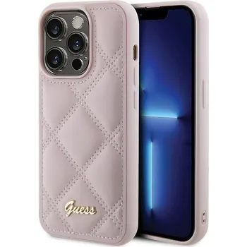 Kryt Guess iPhone 15 Pro Guhcp15Lpsqsqsp (Quilted Metal Logo) Růžové
