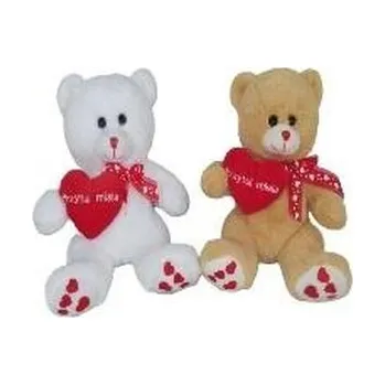 plyšák Miś z sercem 24cm MIX