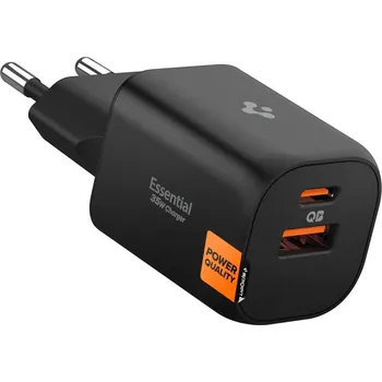 Spigen Essential Ee352Eu 2portová síťová nabíječka 35 W černá
