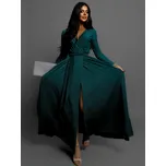 Petrolejové dlouhé šaty JOELLIAN s dlouhým rukávem Velikost: ONESIZE