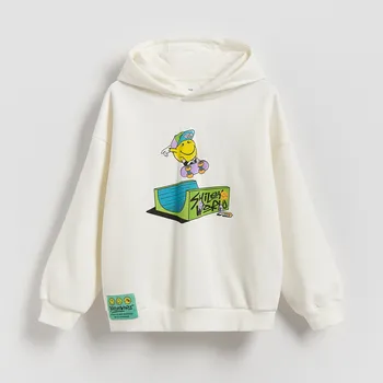 Chlapecká mikina Reserved - SmileyWorld® mikina - krémová - 658HR-01X - 658HR-01X-116