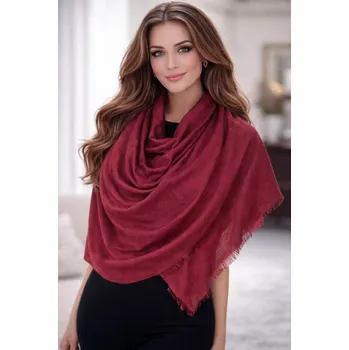 Šátek Dámský šátek 90 x 175 cm Jemný vzor 23-10 - bordó