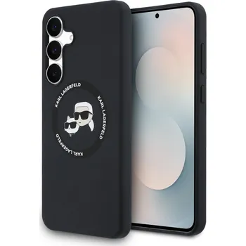 Telefonní příslušenství Karl Lagerfeld Liquid Silicone K&CH Heads MagSafe zadní kryt pro Samsung Galaxy S25 FE Black
