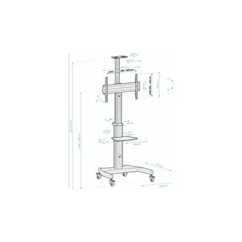 Televizní držák Connect IT Wheelie II CMH-9300-SL CONNECT IT Wheelie II pojízdný stojan & držák na jednu obrazovku 37" - 70", záruka 30 let, stříbrná