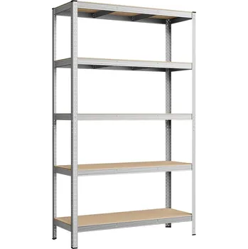 Knihovna SONGMICS Regál s vysokou nosností 5 polic stříbrný