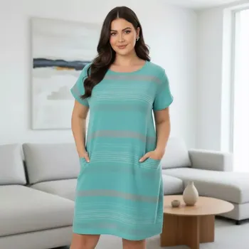 Dámské šaty Dámské petrol bavlněné letní šaty M2695