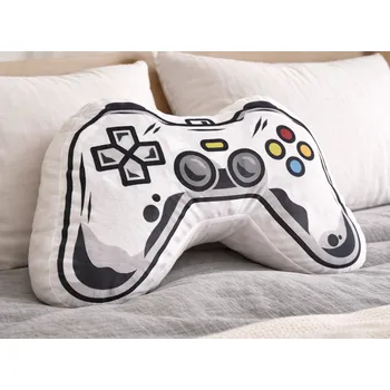 Dekorativní polštářek Carbotex Polštářek 3D GAMEPAD ovladač světle šedý