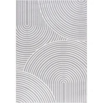 Koberec Moderní koberec Hellen - vzor 3 - šedý/bílý Rozměr koberce: 80x150 cm