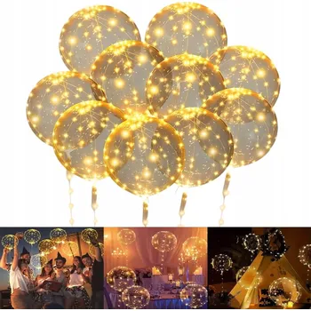 Balónek Sada 10 LED balónků balónky s heliem Balónky na VALENTÝNA svatba