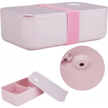 Dóza na potraviny NÁDOBA NA POTRAVINY s přihrádkou LUNCHBOX svačinový box do práce školy růžový