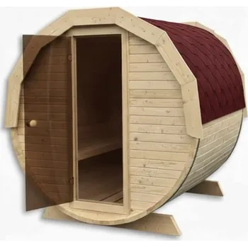 Sauna HAHNHOLZ Sudová sauna 200×150 cm (2-4 osoby) BARVA DVEŘÍ: Bronzová, STŘEŠNÍ KRYTINA: Bordó
