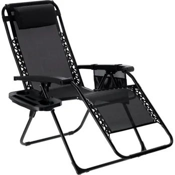 Zahradní nábytek Skládací zahradní lehátko ZERO GRAVITY černé
