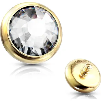 Piercing Šperky4U Zlacený ozdobný kamínek k mikrodermálu - MD018-03GDC