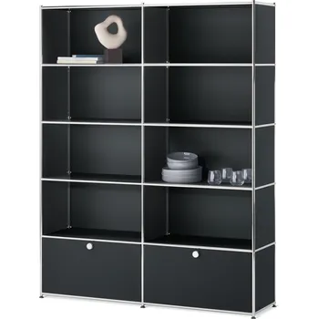 regál 655974 - Tchibo - Regál CN3 se 2 výklopnými dvířky - barva: černá