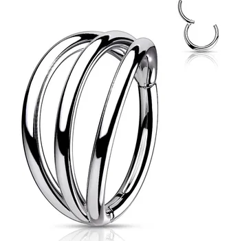 Piercing Šperky4U Segment trojitý kruh - helix / cartilage / tragus piercing TITAN - TIT1126ST-1210