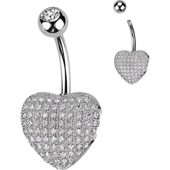 Piercing Šperky4U Piercing do pupíku - srdíčko - WP0062-C