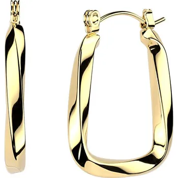 Náušnice Šperky4U Zlacené ocelové náušnice kroucené - OPN2022-GD