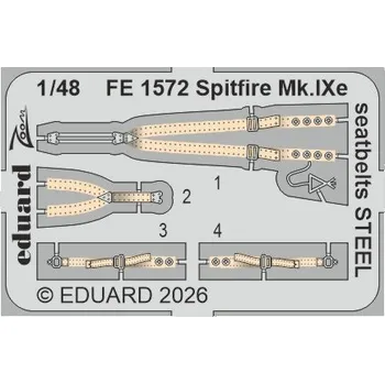 Plastikový model Eduard 1/48 Spitfire Mk.IXe seatbelts STEEL (AIRFIX)