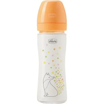 CHICCO Láhev kojenecká skleněná Perfect Easy 240 ml slow silikon dívka 0m+