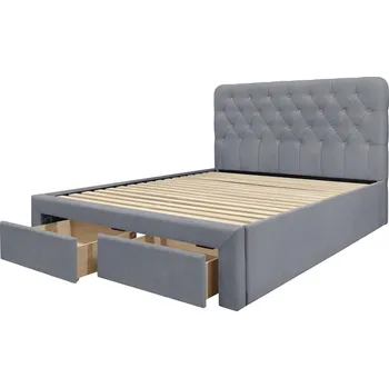 Postel Čalouněná postel MARISOL se zásuvkami 160x200 popelavě šedá