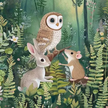 Teplákovina Lesní šepot, panel (E) (Panely a ladící metráž)