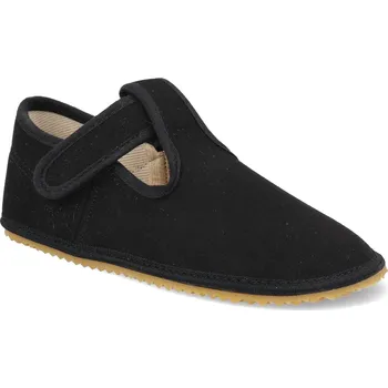 Dívčí bačkory Barefoot dětské přezůvky Beda - Playful BFN Just black černé Velikost: 30