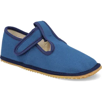 Dívčí obuv Barefoot dětské přezůvky Beda - Širší typ Just blue modré Velikost: 26