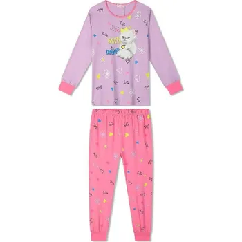 Dívčí oblečení DÍVČÍ PYŽAMO S KOČKOU, velikost 116 - 146 Barva: Fialková, Velikost: 140