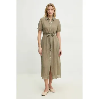 Dámské šaty Lněné šaty Answear.LAB E24.23.FLK zelená 97X, vel. XL