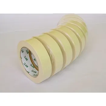 Krepová lepící páska do 80C, bílá, návin 50m - 25 mm