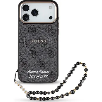 Náhradní kryt pro mobilní telefon Guess PU 4G MagSafe Strap Limited Edition 299 zadní kryt pro iPhone 17 Pro Max Black