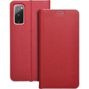 Náhradní kryt pro mobilní telefon Kryt LUNA Book Carbon Samsung Galaxy S20 FE / S20 FE 5G red