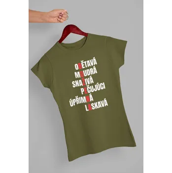 Dámské tričko Charakteristika Božena Barva: Khaki, Velikost: XS