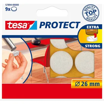 Podložka pod nábytek Plstěné samolepicí podložky Tesa Protect, 26 mm, bílá