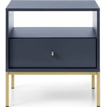 Noční stolek Noční stolek do ložnice Linea MS54 / Granátová + zlatý rám
