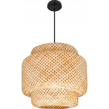 Stropní svítidlo LED závěsné lustr E27 pletené stínidlo 40cm boho BAMBUSOVÉ