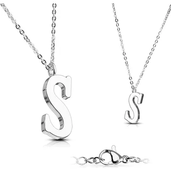 Náhrdelník Šperky4U Ocelový řetízek s přívěškem iniciála - OPD0096-S