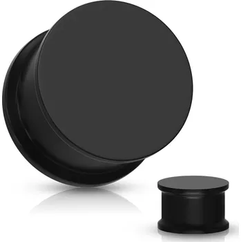 Piercing Šperky4U Plug do ucha silikon, černá barva - PL01020K-06