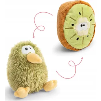plyšák NICI LET ME OUT - PLYŠOVÝ MAZLÍČEK PŘÍTULNÍČEK OBOUSMĚRNÝ 2V1 KIWI PTÁK / KIWI OVOCE 15 CM