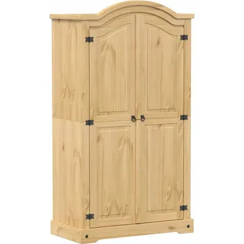 Šatní skříň Skříň Dřevěná Corona, Masivní Borovicové Dřevo, 102x52x186 cm, Medově Hnědá