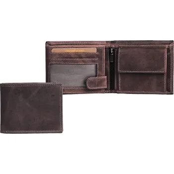 Peněženka Neus Pánská kožená peněženka HTW-103 hnědá RFID