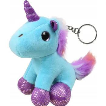 PLYŠOVÝ JEDNOROŽEC PŘÍVĚSEK NA KLÍČE 12 CM – S KOVOVÝM KROUŽKEM K PŘIPNUTÍ