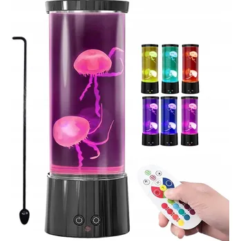 Lampička MEDÚZA LAMPA S DÁLKOVÝM OVLÁDÁNÍM A 17 BARVAMI PRO DEKORACI AKVÁRIA A NAVOZENÍ ATMOSFÉRY