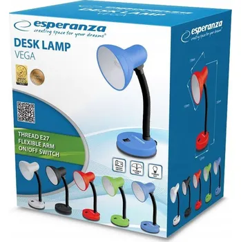 Lampička Stolní lampička Esperanza VEGA černá, modrá, příkon do 12 W
