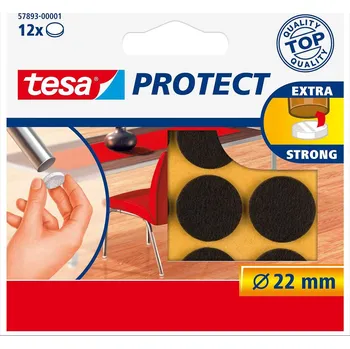 Lepicí páska Plstěné samolepicí podložky Tesa Protect, 22 mm, hnědá
