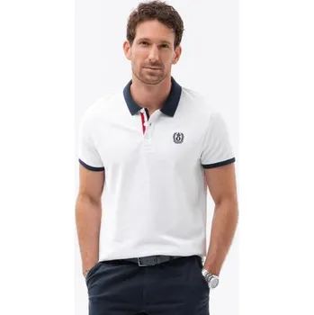 Pánské tričko Pánská polokošile s barevnými akcenty bílá