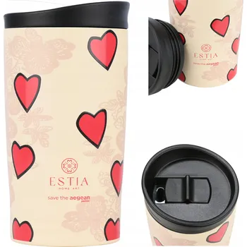 Termoska TERMOHRNEK ocelový 350 ml se srdíčky, termoska na kávu, čaj, 6h/12h