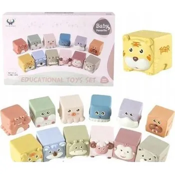 ostatní stavebnice Senzorická stavebnice zvířátka – 12 dílků