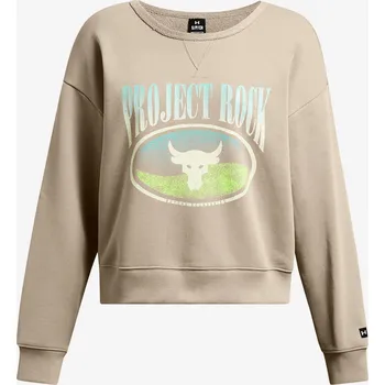 Pánská mikina Světle hnědá mikina Under Armour Pjt Rck HW Terry LS Q1 Under Armour krémová 2809552