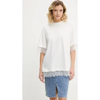 Bavlněné tričko Answear.LAB 4862.FLK bílá 00X, vel. M/L